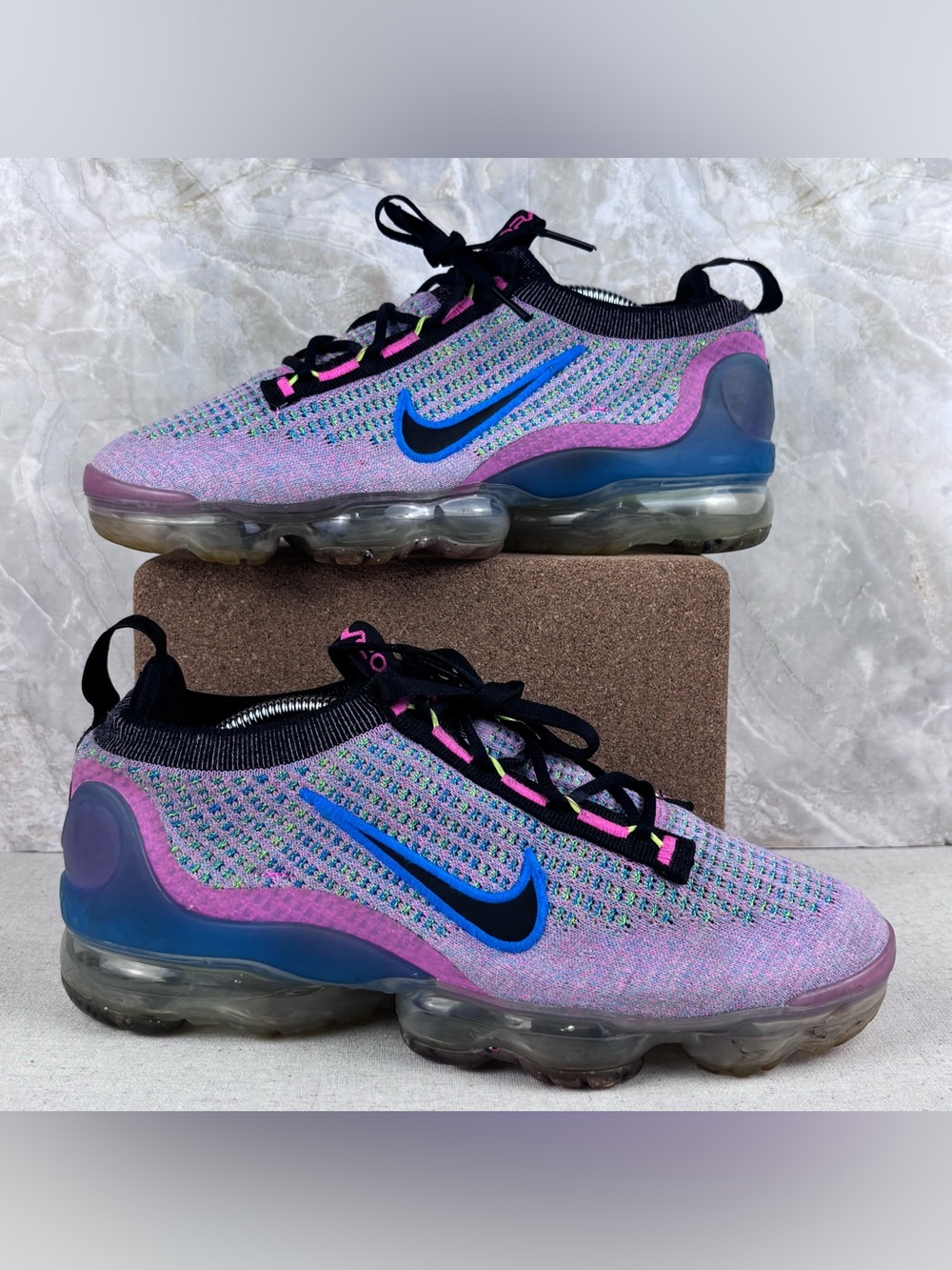 Nike Women's Purple Blue Flyknit VaporMax Sneakers